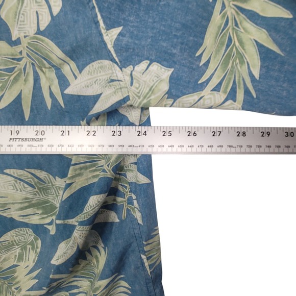 Cooke Street Honolulu Mens Hawaian Shirt Xl Blue Green Floral Print Beachwear - Picture 6 of 9